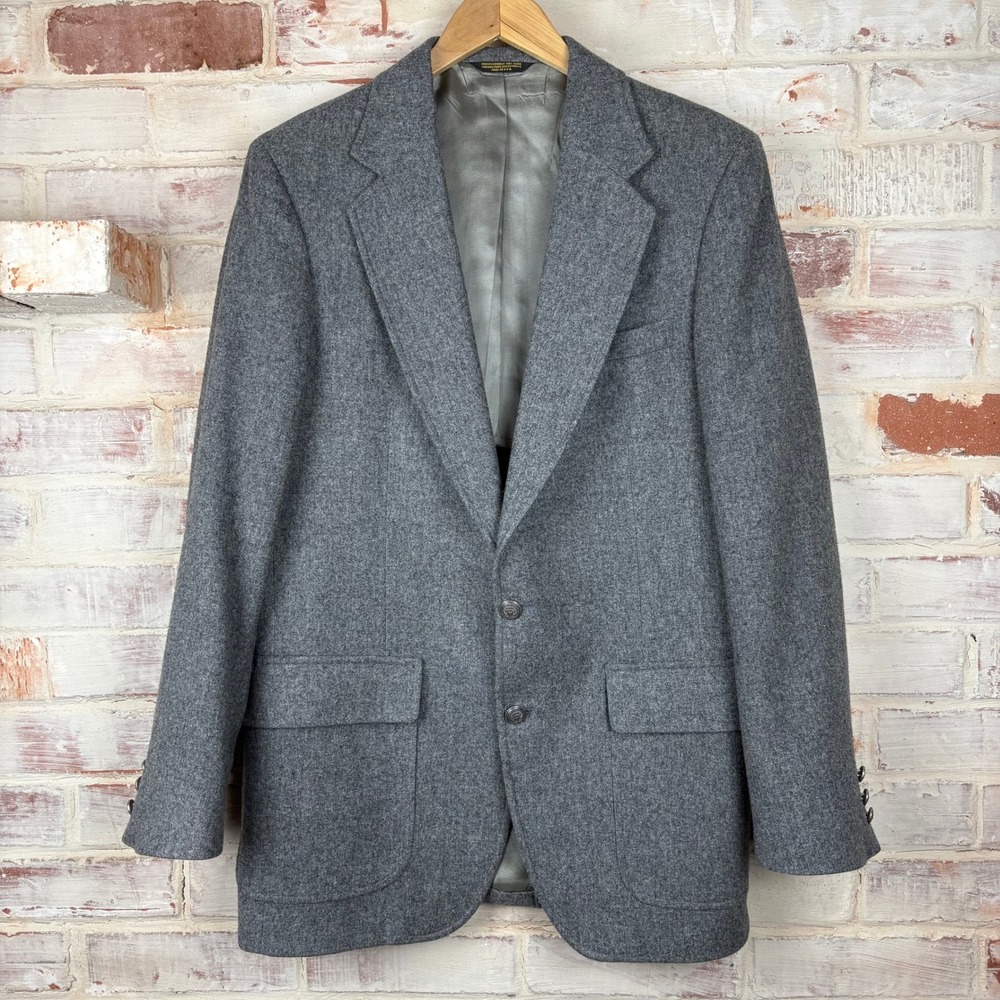 Adams Row 100% Wool Blazer 46R Gray Ivy League Classic‎ Menswear Old Money
